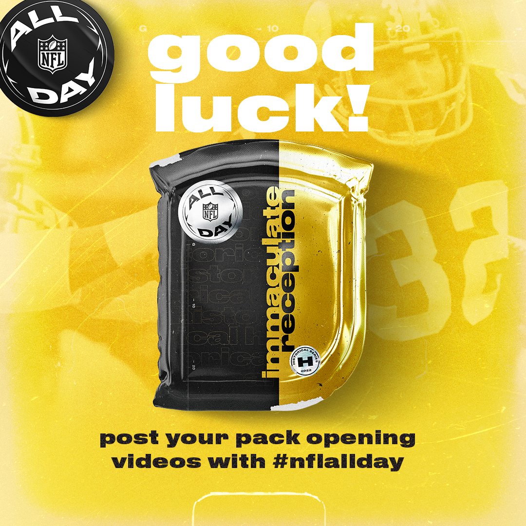 NFL ALL DAY on X: The Immaculate Reception. What an exciting day for the # NFLALLDAY community - good luck to everyone ripping packs. We want to see  those pulls: Record yourself opening