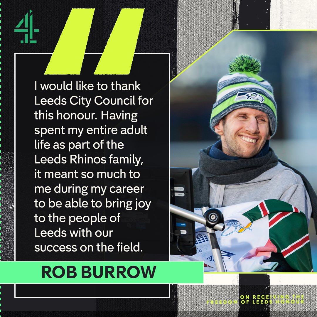 C4Sport's tweet photo. Rob Burrow and Kevin Sinfield have today been awarded to the freedom of Leeds 👏

#C4League | #SuperLeague https://t.co/q6hqtWCh19