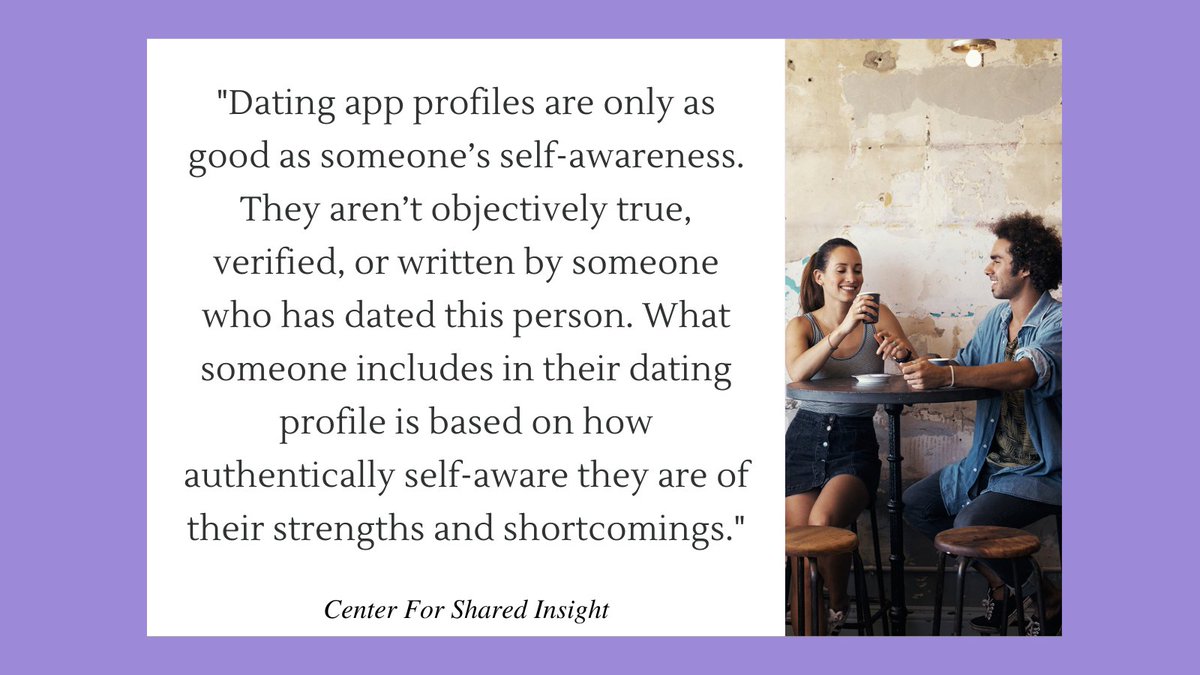 CenterForShared's tweet image. When reviewing online dating profiles, look for signs of vulnerability to find more authentic dating options. That might look like someone saying what they are working on in life or why they feel they are single. ow.ly/TO2Z50LUyfE
#denverdating #onlinedating #datingprofiles