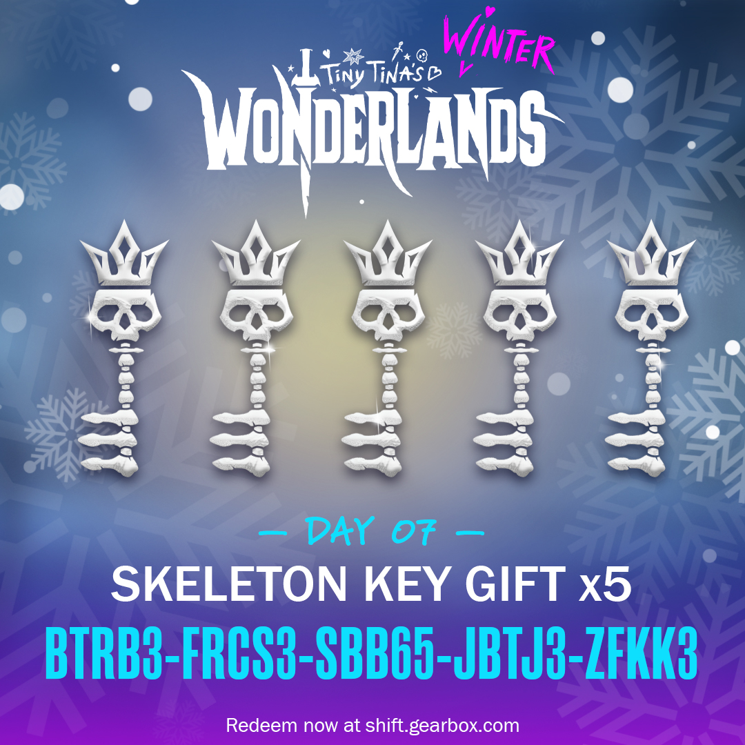 Tiny Tina Wonderlands Shift codes and skeleton keys
