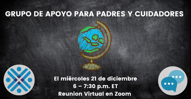 ¿Quiere hablar con otros padres sobre la superación de obstáculos? Únase a otros padres/cuidadores para hablar sobre las alegrías y los desafíos de criar a un niño con autismo. 21 de diciembre en Zoom. 6-7:30 p.m. (hora del Este). tinyurl.com/AutismoPadres.
