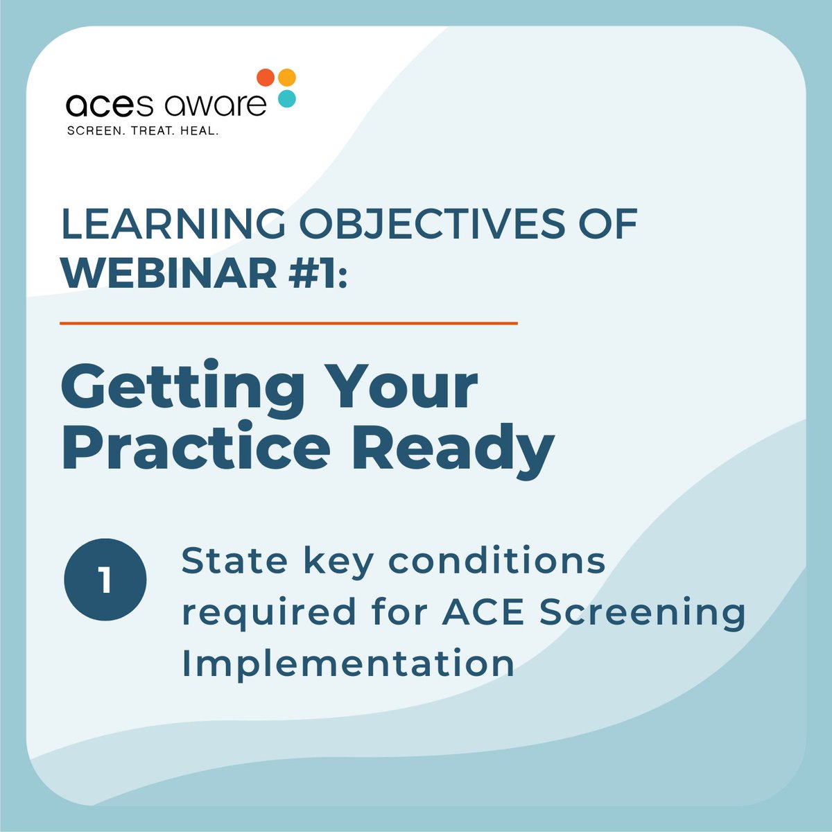 ACEsAware's tweet photo. 👩‍⚕️ Join us for the first in a new series of webinars that help clinics successfully implement Adverse Childhood Experience (ACE) screening. 

Register now for Webinar #1: https://t.co/Wpuynj19Nn https://t.co/qu740eSSHH
