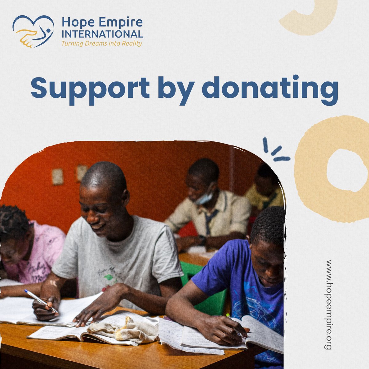 HopeEmpireInt's tweet photo. Some don’t have resources like books and other school supplies, leaving them to fall behind in school. In some cases, they drop out of school to support their families and never return to school.

Donate now:🌐 https://t.co/YBbrQNQTyd

📧 info@hopeempire.org
📞 +1 818-310-0273 https://t.co/Nhl1WnxfPQ