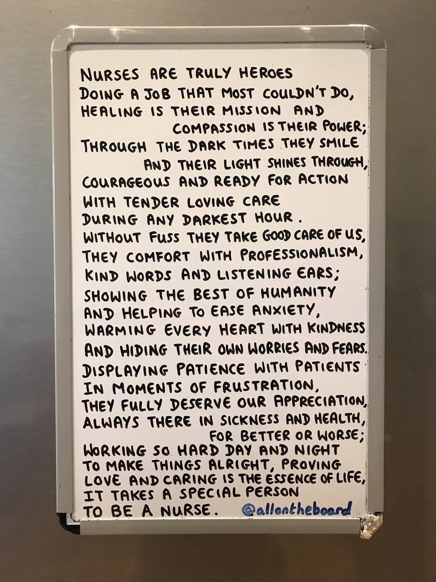 Nurses are truly heroes doing a job that most couldn’t do.
It takes a special person to be a nurse.
Thank you to all of them for looking after us.