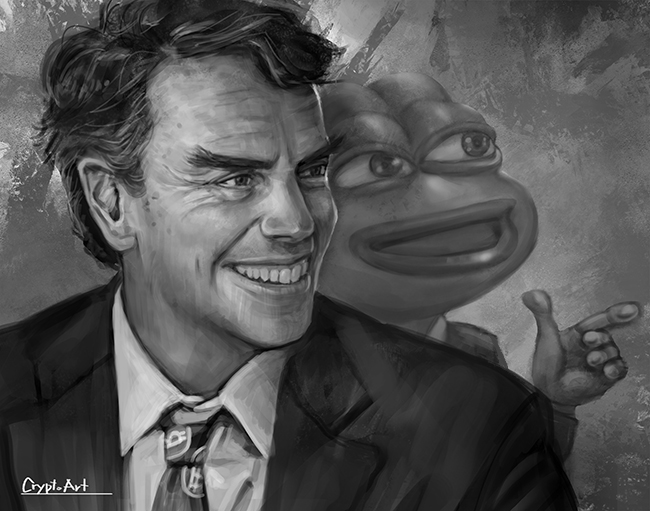 I don't think I have shared this one here before.
I don't remember 🙄
#NFT #pepethefrog #btc #crypto #pump #dump #collectible  #bitcoins #chad #Pepe #SiliconValley  #timdraper