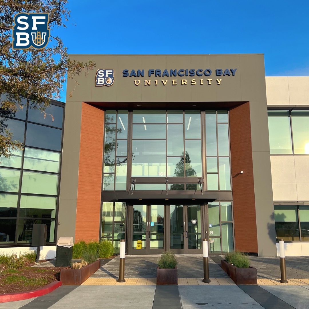 Introducing San Francisco Bay University's new campus signage!🎉 #SFBU #SanFranciscoBayUniversity #WeAreTheBay #collegelife #education #support #studentlife #college #students #scholarship #mba #mscs