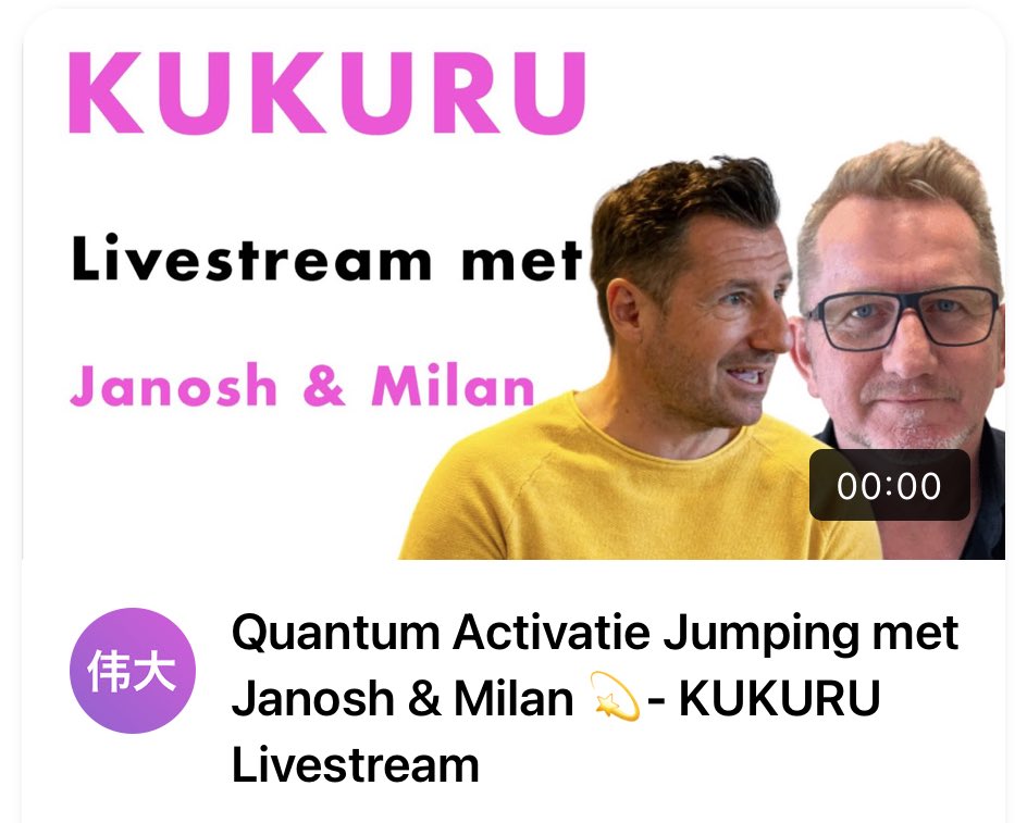 youtu.be/Mfaor-ks_rQ Nu live met Janosh &amp; Milan. Wordt bijzonder! #kukuru