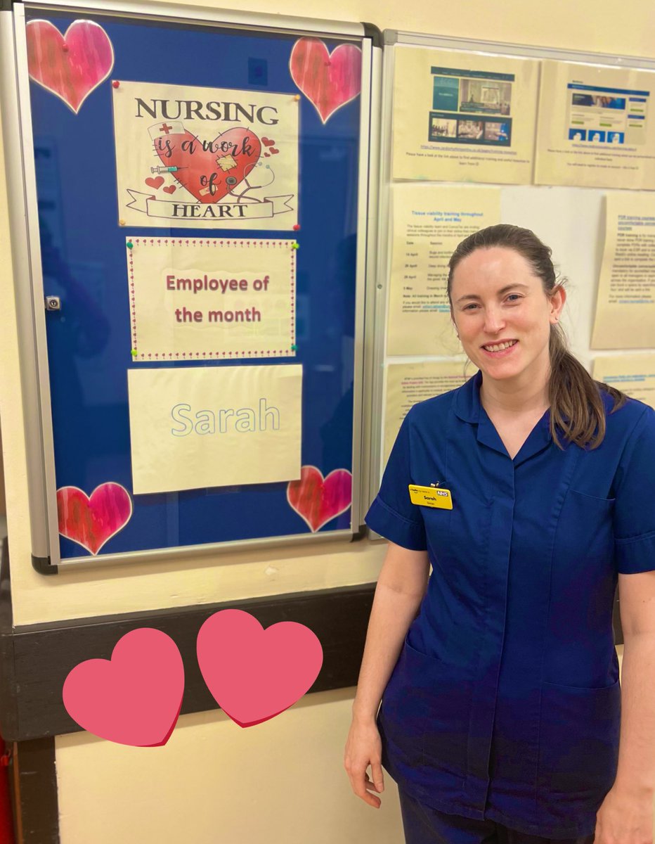 Congratulations to Sarah who is our new employee of the month 🎉💕 she was described as being consistent in high standard and excellent nursing care 🎉 well deserved 👏🏻 @jody_stubbs #teamcardiology 🫀