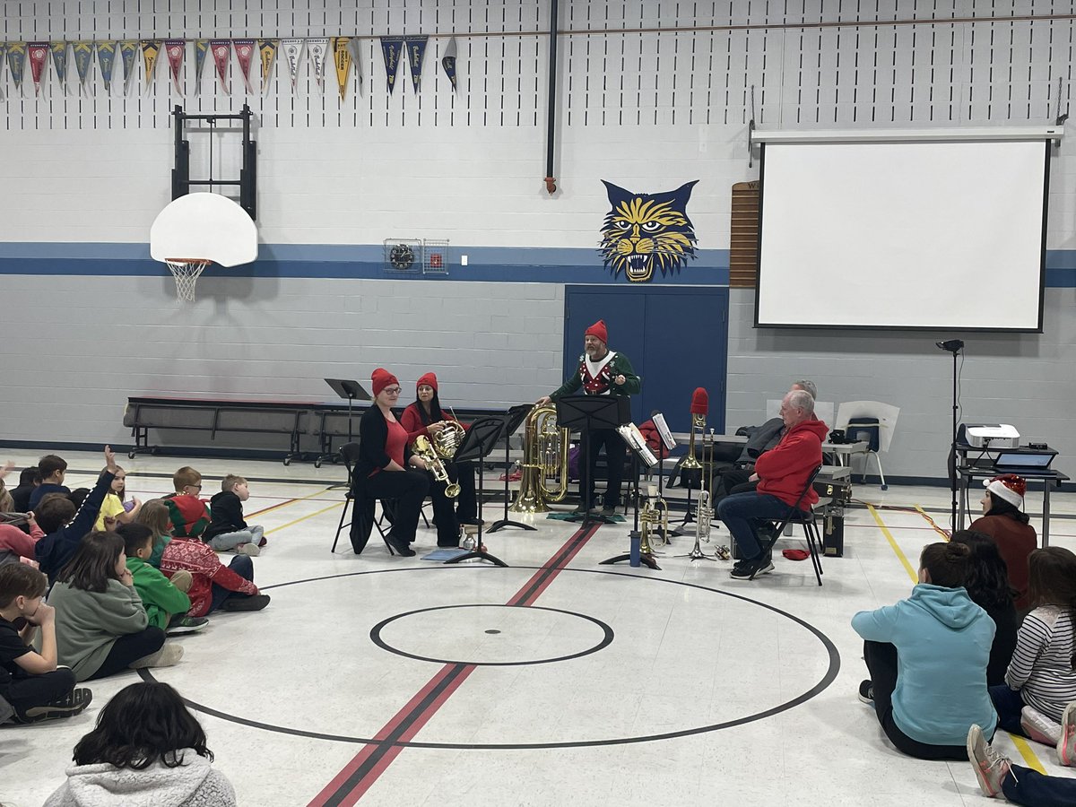 AAWright's tweet photo. The  Wallaceburg Brass Quintet came to visit us today #communityconnections #wallaceburgconcertband https://t.co/0adWuvnxeY