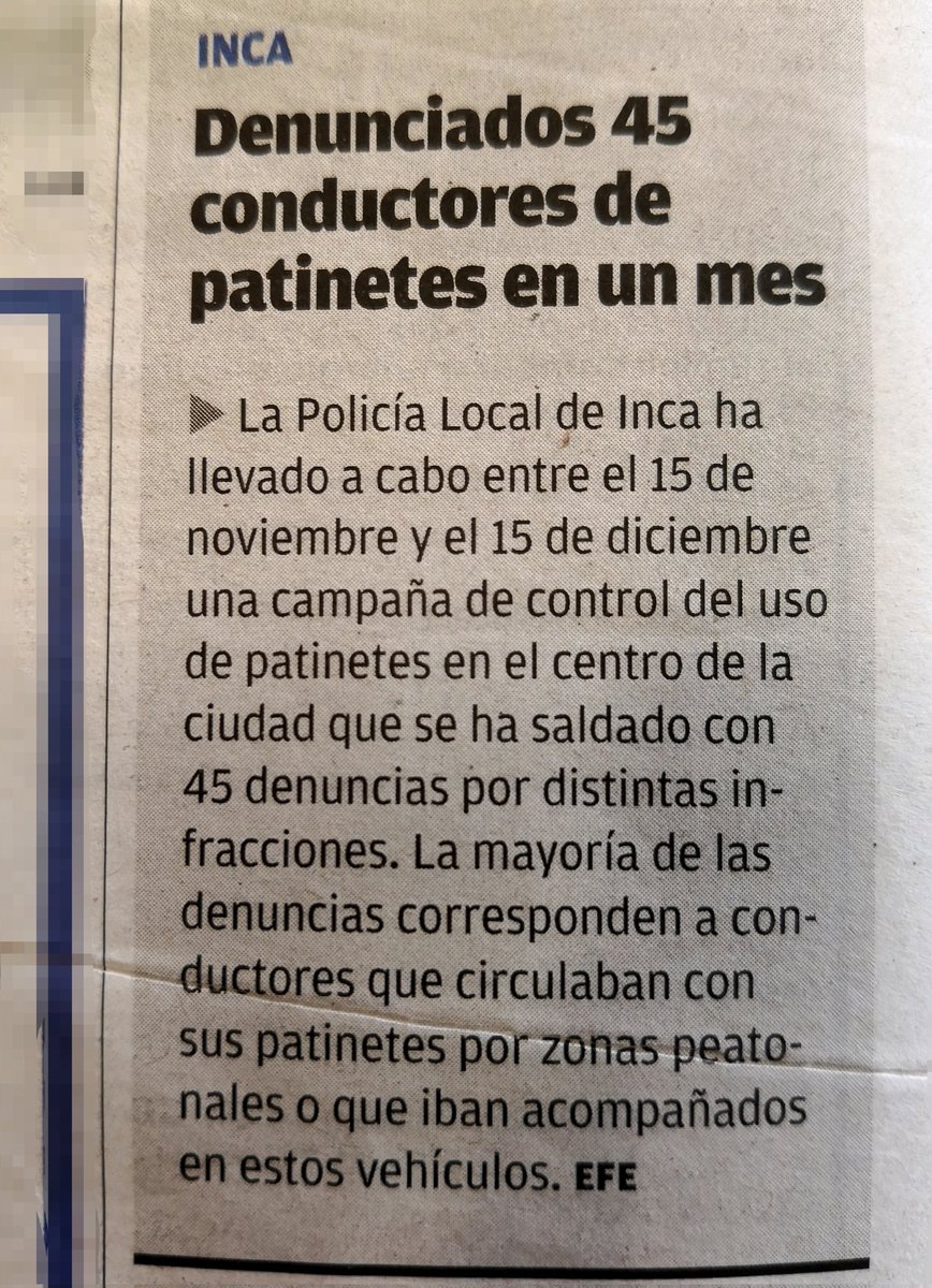 RecuperaBalears's tweet photo. #Inca se suma a las denuncias a #patinetes por ir por zonas peatonales. Aún así, siguen siendo pocas. 🛴🛴👮 #Acerasparalospeatones https://t.co/6ciyONVCXT