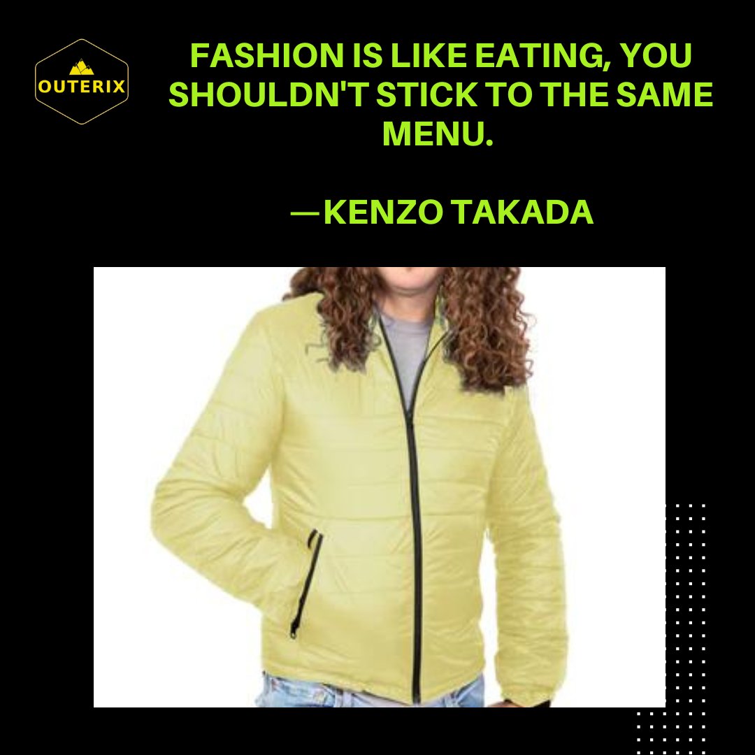 Outerix_Outdoor's tweet photo. Fashion is like eating, you shouldn't stick to the same menu. —Kenzo Takada
Order your jacket now!!
#outdoors #outdoorlife #outerwear #outdoorapparel #winter #fall #madeinUSA #americanbrand #jacket #jacketstyle #jacketfashion #warmthjacket #windproof #fashion #style #streetwear https://t.co/23otmj21hL