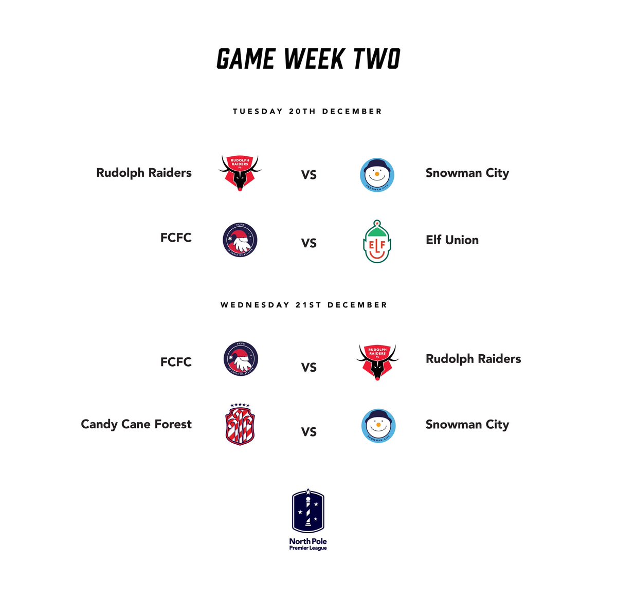 northpolepl's tweet photo. Game Week Two is a busy one!

Two nights of back to back games will decide which two teams make the 2022 final!

Tune in from 7.30 (UK time) to vote your team to victory! https://t.co/47KpfJPNco