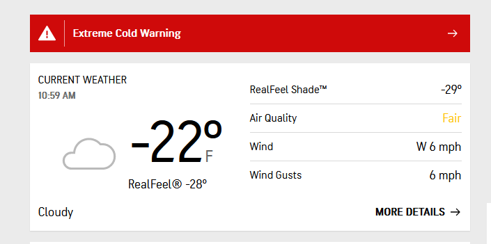 ChrisReese1's tweet photo. whoa, my family in southern Alberta did say it was getting chilly (yes, that is Fahrenheit, not Celsius): https://t.co/Pysm2GqTww