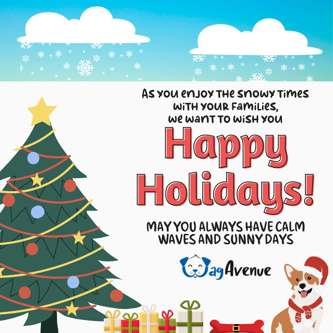 WagAvenueCo's tweet photo. ๐ Happy holidays to everyone from us at Wag Avenue Co ๐ถ
#dogsofinsta #igdogs #dogsofusa #dogsofcanada #doglovers #dogbestie #doglife #dogpaws #happyholidays #christmasdogs #winterdogs #dogholidays #dogdays https://t.co/J9IUEyiooM