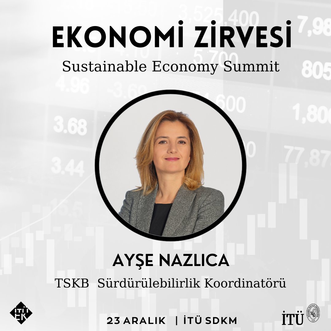 itueconomics's tweet photo. Sustainable Economy Summit Konuşmacılarımızı açıklıyoruz!🔥

S.E.S’e Kulak Ver diyerek yola çıktığımız bu deneyimde TSKB Sürdürülebilirlik Koordinatörü Ayşe Nazlıca Sustainable Economy Summit sahnesinde bizlerle !

Kayıt Linkine Bio'dan ulaşabilirsin! https://t.co/wUYjHNVfC0