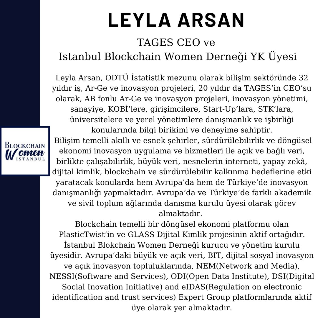 itueconomics's tweet photo. Sustainable Economy Summit Konuşmacılarımızı açıklıyoruz!🔥

S.E.S’e Kulak Ver diyerek yola çıktığımız bu deneyimde TAGES CEO &amp; İstanbul Blockchain Women Derneği YK Üyesi Leyla Arsan Sustainable Economy Summit sahnesinde bizlerle !

Kayıt Linkine Bio'dan ulaşabilirsin! https://t.co/rIVAgcLq8M