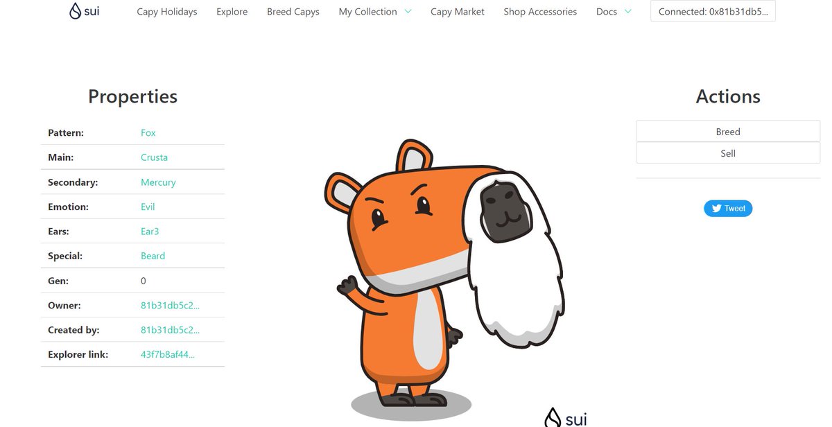 🎁 I just unboxed my Sui Holiday Capy! ❄️ 
Create your own Capy here:  capy.art #CapyHolidays