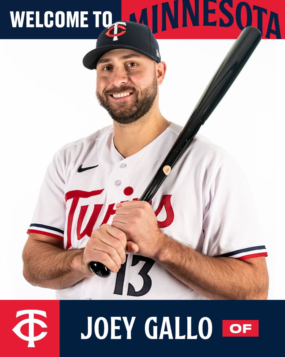 Twins's tweet photo. Welcome to Twins Territory, @JoeyGallo24!!! https://t.co/LpiyvoD8WI