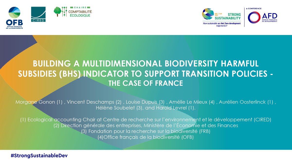 I presented my work on identifying harmful subsidies for biodiversity (BHS) at the 15th AFD Research Conference (7-9 Dec). This ongoing work aims to identify BHS in a way that is useful for transition policies and accurately prioritizes the allocation of public funds🧵