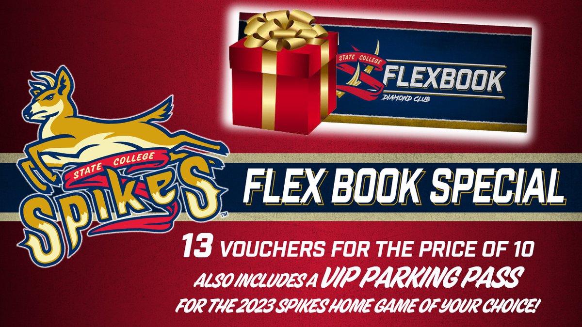 SCSpikes's tweet photo. You've got some time to get those Spikes gifts everyone on your list wants - but not much!

Grab the Flex Book Special &amp; a Deer Bat presented by Lion Country Kia now at https://t.co/ws4a33hTJo!

Plus, you can stop by our office here at Medlar Field to buy &amp; pick up! https://t.co/fZ45dtUq3y