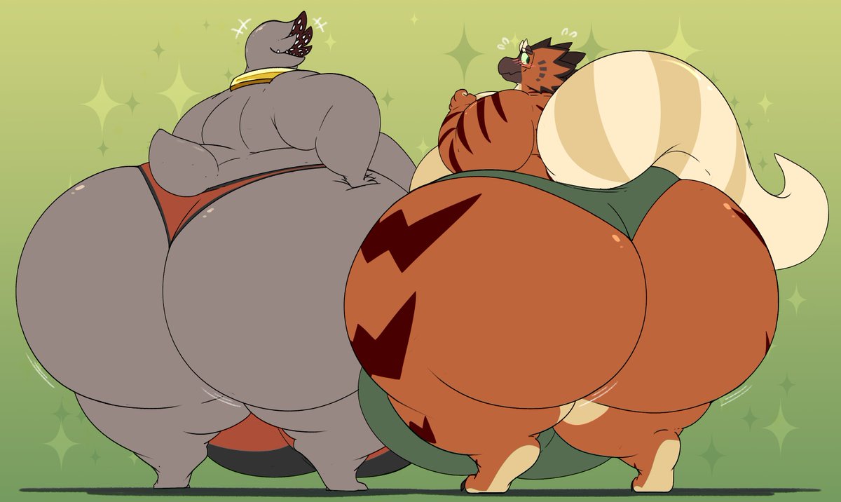 FluffMawnster's tweet photo. Show off whatcha got! And no need to be so shy Dex, flaunt a bit!

🖼️: @noirbutt ft a demo dumpy @hyenadino https://t.co/p2AV4MIUlg