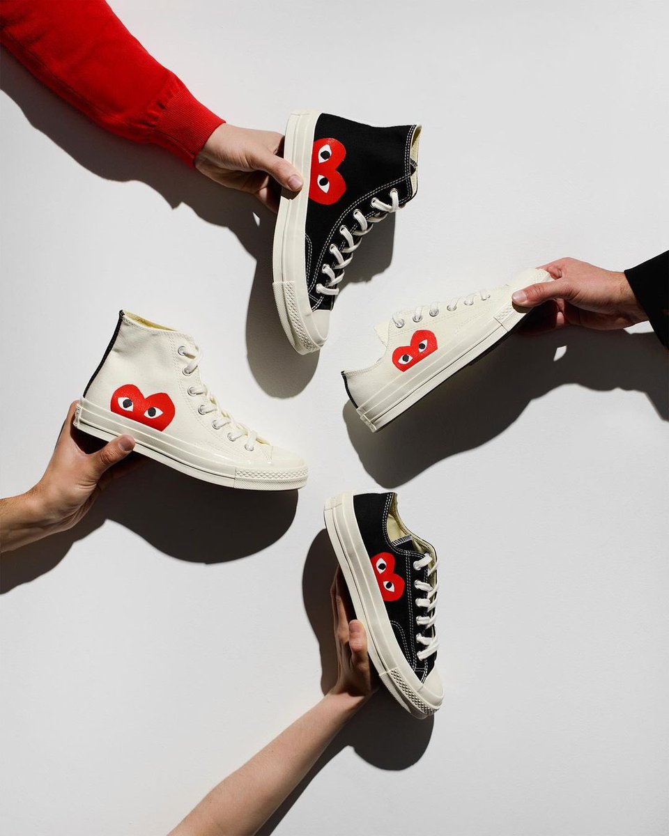 wrongweather's tweet photo. Restock of the world-famous COMME DES GARÇONS x CONVERSE sneakers in all colorways!
Don't let these fly away! Shop now at https://t.co/OT5cM5luBB ❤️ #commedesgarcons #cdgplay #cdg #converse #concepstore #fashion https://t.co/IsJHoJNhoq