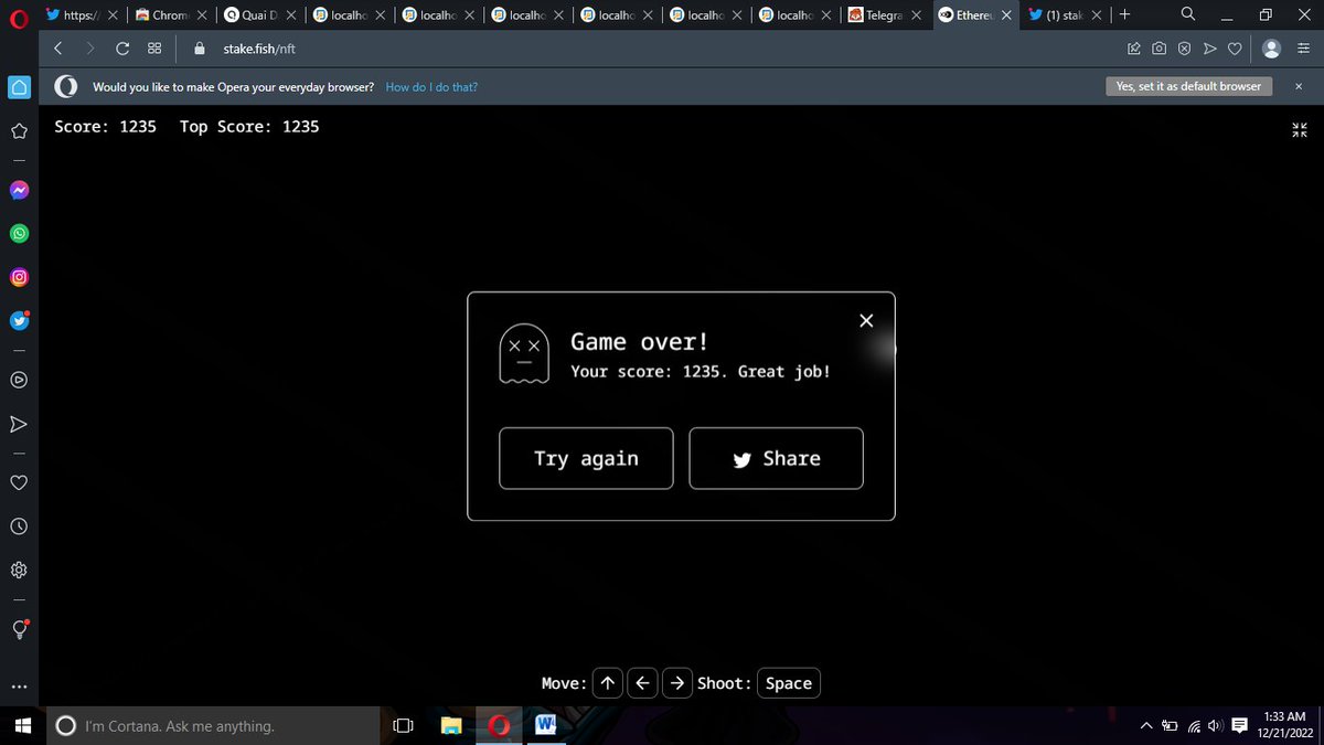 Panie69's tweet image. I scored 1235 on #stakefishNftAsteroid. Play it and have a chance to win ETH! #stakefish #ValidatorNFT stake.fish/nft 
@tugumuda78
