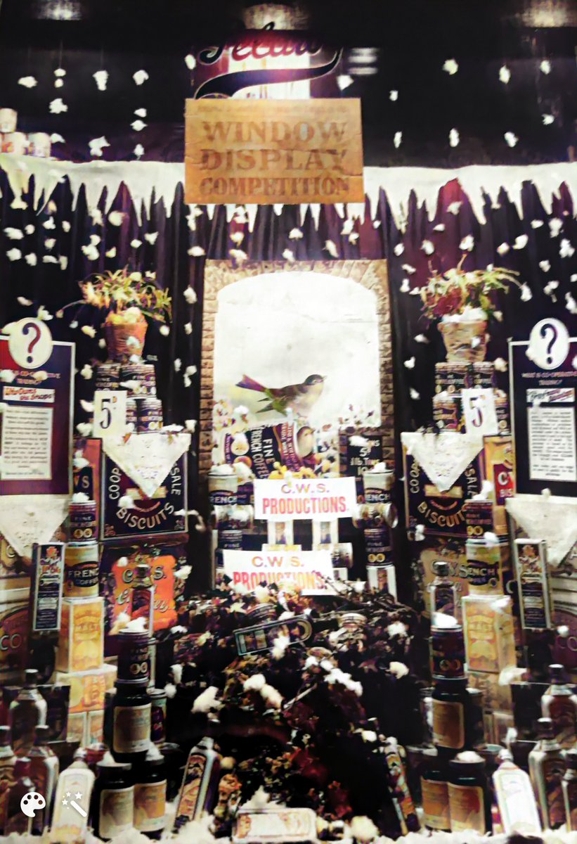Merry Christmas from everyone at Grantham Civic Society! Pictured Grantham Coop Christmas display colourised!