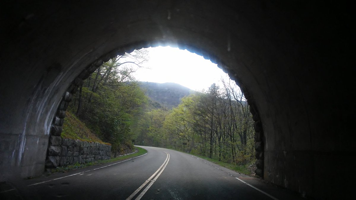 johnmcman's tweet image. Random road highlight: Tunnel along the Blue Ridge, April, 2017 #nature #blueridge #randomroad #road