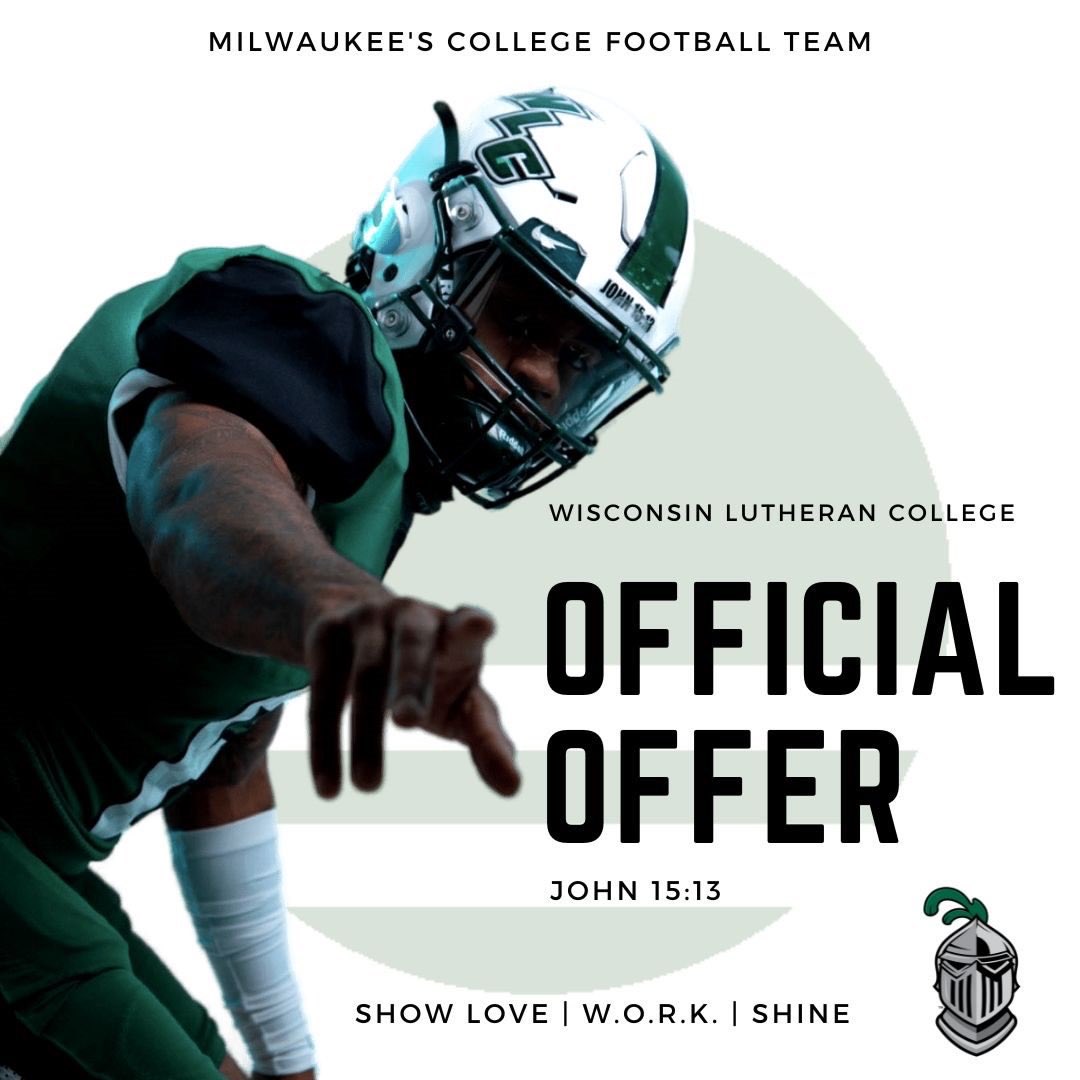 Kaiden York (@yorkkaiden) on Twitter photo After some great conversations with <a href="/WLC_CoachDono/">Coach Steve Donovan</a> I am blessed to receive an official offer from Wisconsin Lutheran College.
<a href="/Coach_Peavey/">Kolt Peavey</a>
<a href="/IThrowFootballs/">Rafe Peavey</a>
@nshortell88
<a href="/JakeFranklinFB/">Jake Franklin Football</a>
<a href="/CoachMackey25/">Jake Mackey</a>
<a href="/LCAFriscoFB/">Legacy Christian Academy Football</a> <a href="/WLC_Football/">WLC Football</a> After some great conversations with <a href="/WLC_CoachDono/">Coach Steve Donovan</a> I am blessed to receive an official offer from Wisconsin Lutheran College.
<a href="/Coach_Peavey/">Kolt Peavey</a>
<a href="/IThrowFootballs/">Rafe Peavey</a>
@nshortell88
<a href="/JakeFranklinFB/">Jake Franklin Football</a>
<a href="/CoachMackey25/">Jake Mackey</a>
<a href="/LCAFriscoFB/">Legacy Christian Academy Football</a> <a href="/WLC_Football/">WLC Football</a>