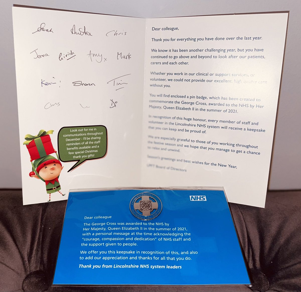 JoeWilko16's tweet photo. Feeling proud & privileged to be a part of the Lincolnshire NHS system & @LPFT πThis landed today. My pin badge created to commemorate the George Cross awarded to the NHS by Her Majesty, Queen Elizabeth II in the summer of 2021! Thank youππ»#NHS #LPFT #ProudToBeANurse https://t.co/sY3ow92SBR