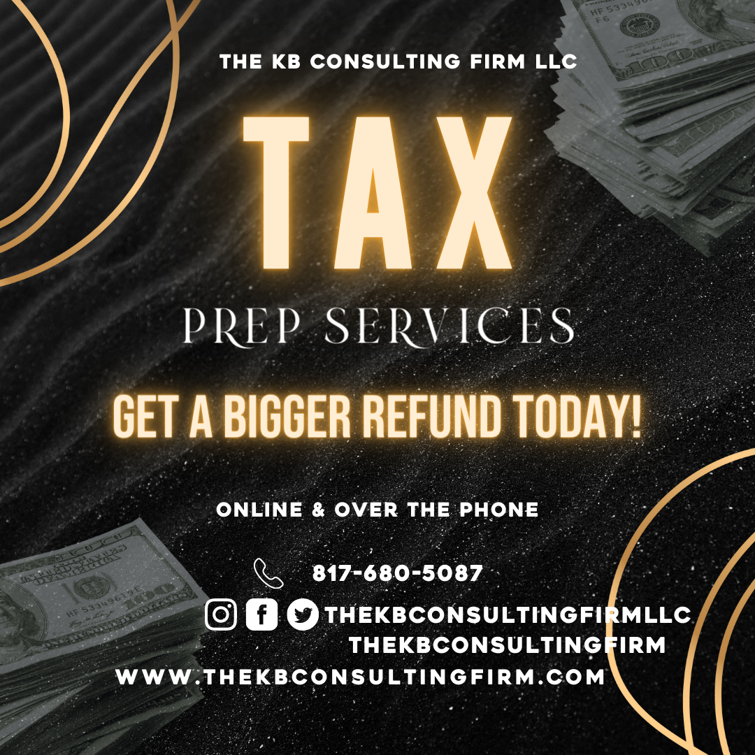 consultingfirmk's tweet photo. 🏦Tax Season is near!​​​​​​​​
Please consider The KB Consulting Firm LLC for all your Tax needs!​​​​​​​​
 Self employment, w2 &amp; 1099’s are all welcome! ​​​​​​​​
💰Refund Advance Loans are available up to $6000 (subject to bank https://t.co/EUqHGp1MIO