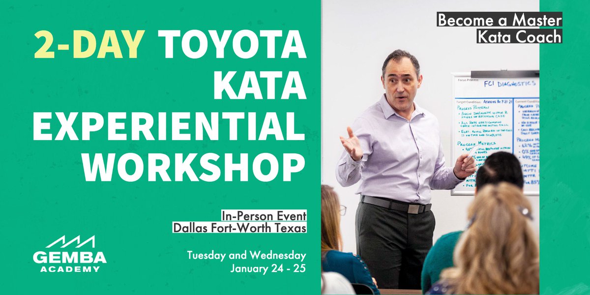 GembaAcademy's tweet photo. Have you always wanted to learn how to implement the Toyota Kata Method in the workplace? Now is your chance to do it in a fun, fast-paced environment led by an experienced Kata Practitioner. Join us for this 2-day event in Keller, Texas. 
https://t.co/JqN10cu5ae https://t.co/153fPLK5bF