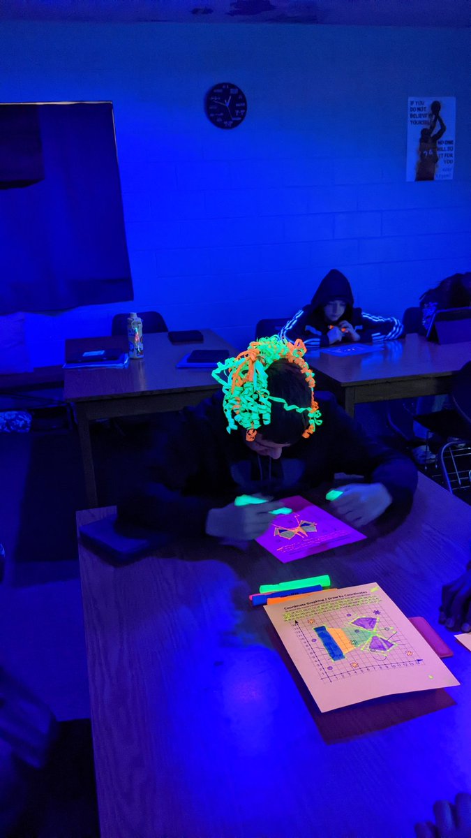 MrUllrich's tweet image. #GlowMath today, to practice plotting points on the coordinate plane before break!