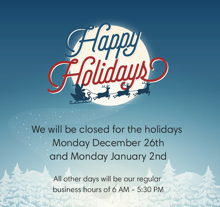 Just a friendly reminder about our holiday hours coming up! We will be closed Monday December 26th and Monday January 2nd in observance of Christmas and New Year’s Day. From everyone here at Stoughton Printing, we wish you a fun and safe holiday season!🎄