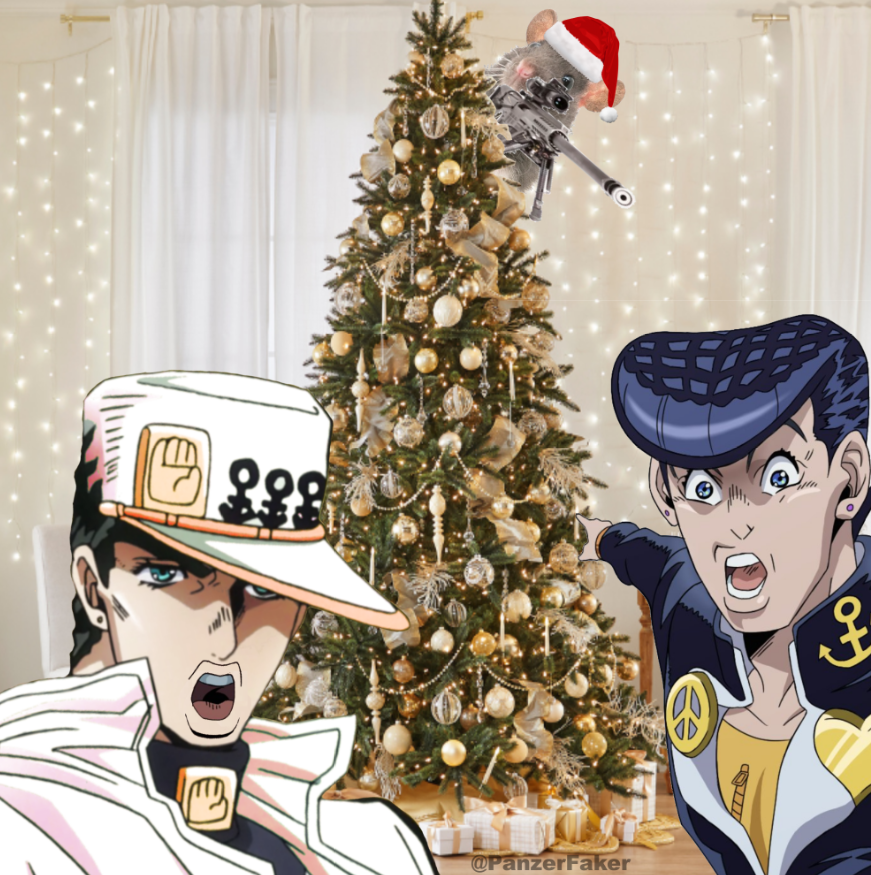 PanzerFaker's tweet photo. Santa rat sniper prevents Josuke and Jotaro from taking gifts
#ジョジョ #空条承太郎 #jojo #memes #manga #jjba #JoJosBizarreAdventure https://t.co/FzbDpfsxM2