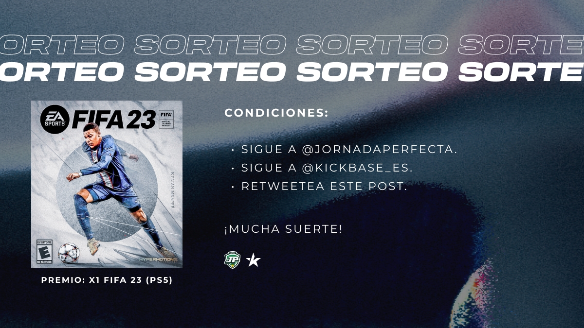 JornadaPerfecta's tweet photo. 🚨 ¡SORTEO, SORTEO, SORTEEEEOOOO!

🔥 ¡Sorteamos un FIFA 23 para PS5 junto a los amigos de Kickbase!

Para participar:

➡ Sigue a @JornadaPerfecta
➡ Sigue a @Kickbase_ES
➡ Haz RT de este post 

🗓️ El sorteo se realizará el lunes 26 

🍀 ¡Mucha suerte a todos! https://t.co/MoItnS1IzG