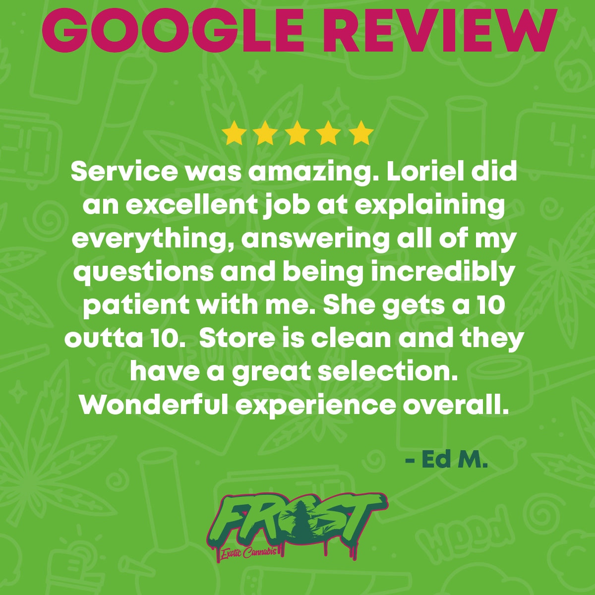 frost_exotics's tweet image. Wonderful experience overall.  Thank you for taking the time to write us a review Ed.  We love serving this community. 

#wonderful #expericne #overall #denver #review #dispensary