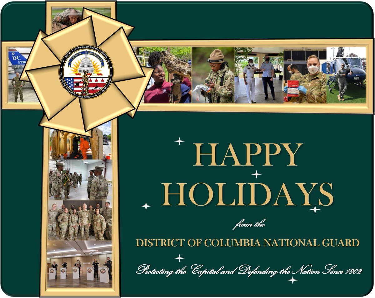 Happy holidays and season's greetings -

from the District of Columbia National Guard to you!

#CapitalGuardians #HappyHolidays #SeasonsGreetings