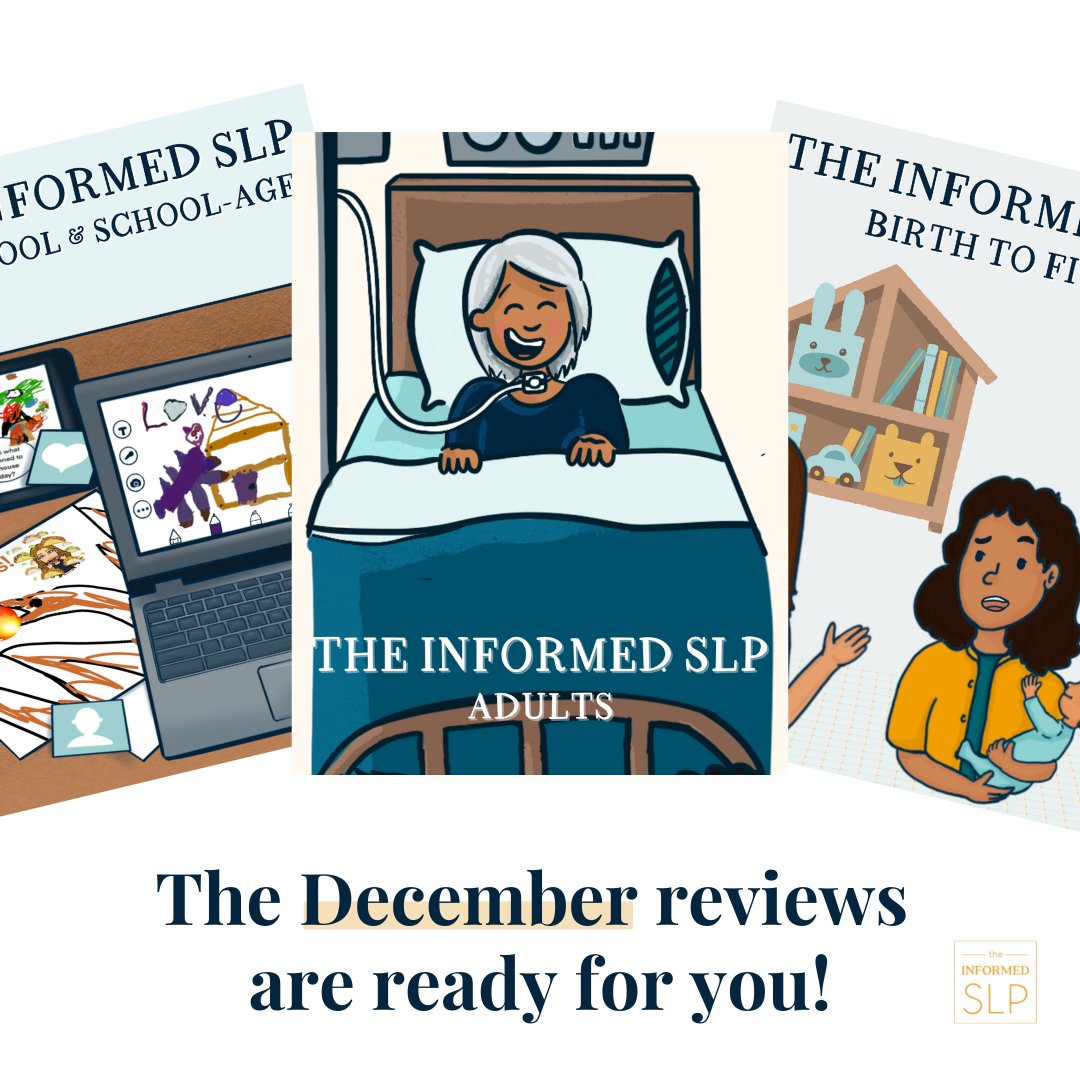 TheInformedSLP's tweet photo. The December research reviews are ready for you, SLPs!
Go to https://t.co/F7kS8QoOSU
Enjoy
#SLPeeps #informedSLP #InstaSLP https://t.co/E9XHu5REhX