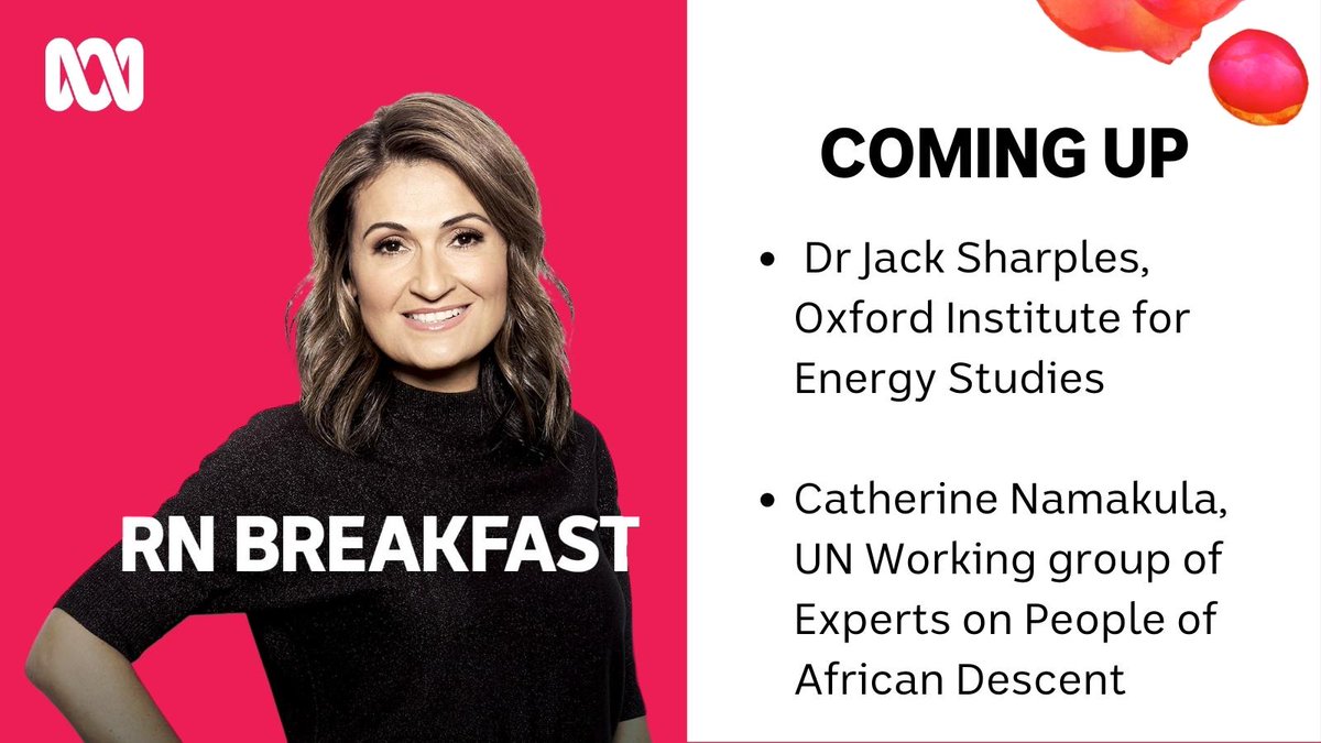 Coming up on <a href="/RNBreakfast/">RN Breakfast</a> for the 6am hour📻📻:

<a href="/JackDSharples/">Jack Sharples</a> - EU reach agreement to cap gas prices

Catherine Namakula - UN delegation in Australia looking at how racism affects people of African descent

LISTEN LIVE: ab.co/2GqJiZo   #auspol