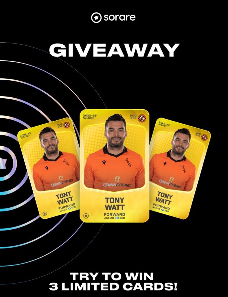 The Global Cup is over, but there’s more: 
Try to win my 3 limited cards:

1️⃣ - Follow <a href="/Sorare/">Sorare</a> + <a href="/32watto/">Tony Watt</a>
2️⃣ - RT this Tweet
3️⃣ - 🤞

The giveaway ends on December 23rd, Merry Christmas 🎅

#Sorare ⎮ #OwnYourGame