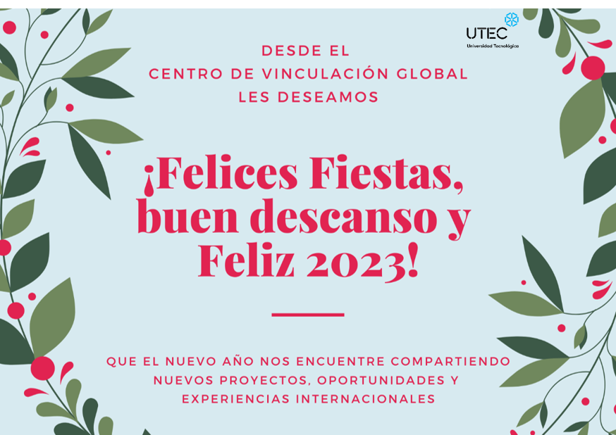 UtecGlobal's tweet photo. ¡#UtecGlobal les desea #FelicesFiestas, buen descaso y #Feliz2023! 🎄🎉💫
¡Último Boletín Informativo del año!
🔹Becas: @UOCuniversidad, @pucv_cl @postgradoauip, #Stipendium #Hungaricum, @UniEastFinland @EUErasmusPlus
🔹Estudios de Grado y Posgrado: @TallinnTech
(1/2) https://t.co/svvWexO8hO