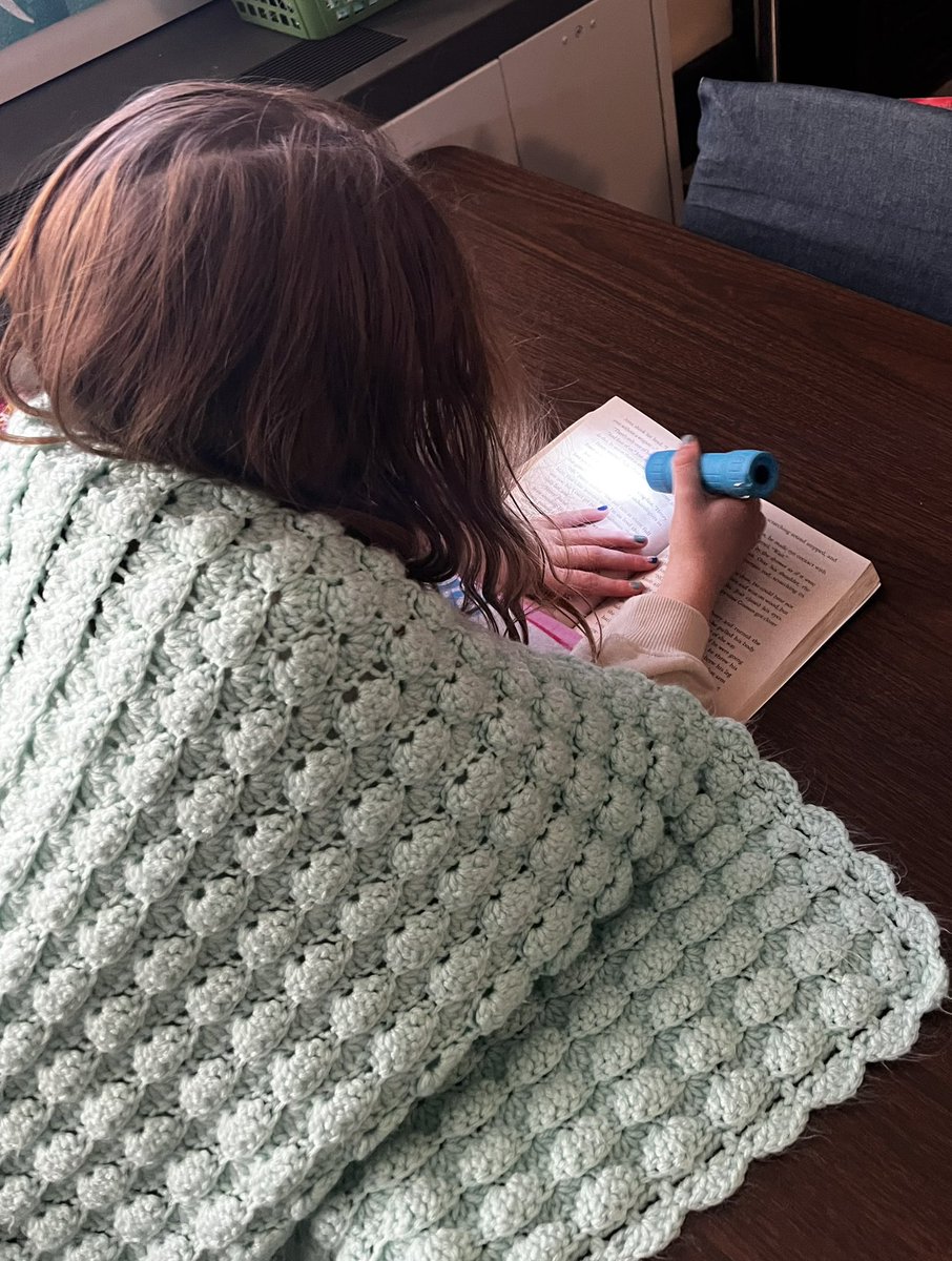 beccanson's tweet image. Today we read by the virtual fireplace and made ice cream. 🍨