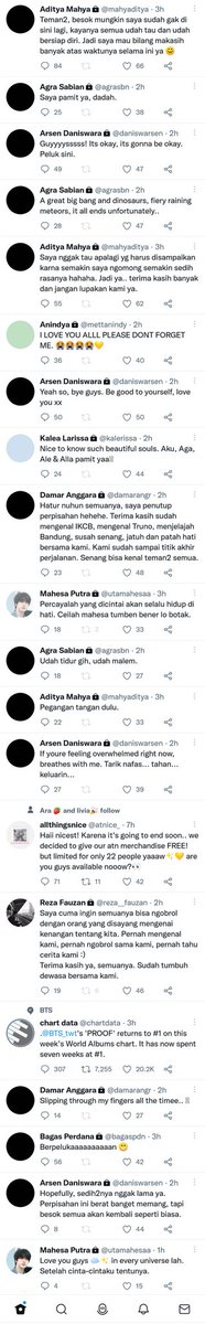 mygxkyh's tweet photo. Ini tl rentetan isi nya cast atn pamitan semua, see you😭💜 @atnice_ https://t.co/38rjcjGVOY