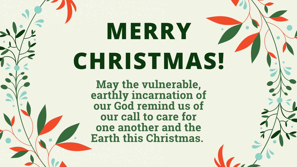 greenfaithworld's tweet photo. We're wishing a very Merry Christmas to all who celebrate. May peace and joy reign in your hearts today and every day. https://t.co/bRdUWXqZA0