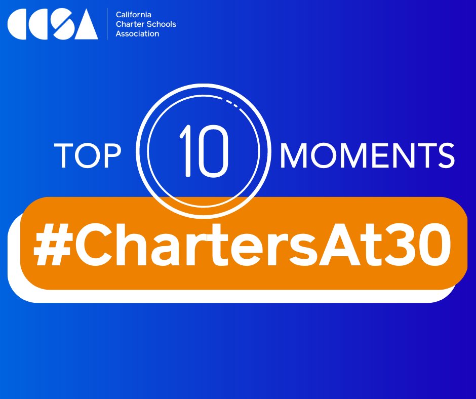 CALcharters's tweet photo. Wrapping up a memorable year with the Top 10 moments from #ChartersAt30! Check out CCSA’s highlights from the yearlong celebration of the charter school movement here: https://t.co/qB27IkRg96 #CharterNation https://t.co/kKEaYCQKLv