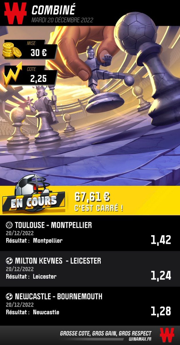 FjPronos's tweet photo. Bet n'1 #TeamParieur #Pronostico 

➡️ ⚽️ Leicester gagne 
➡️ ⚽️ Newcastle gagne 
➡️ 🏐 Montpellier gagne ( Handball)

Cote a 2,25 #PronosticoDelTiempo 

❤➕♻️ si tu vas suivre. https://t.co/XR7Qt7kia8