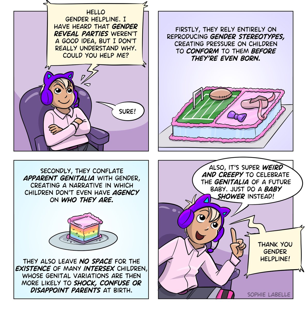 Sophie draws comics on Twitter "Best of 2022 Gender Reveal Parties"