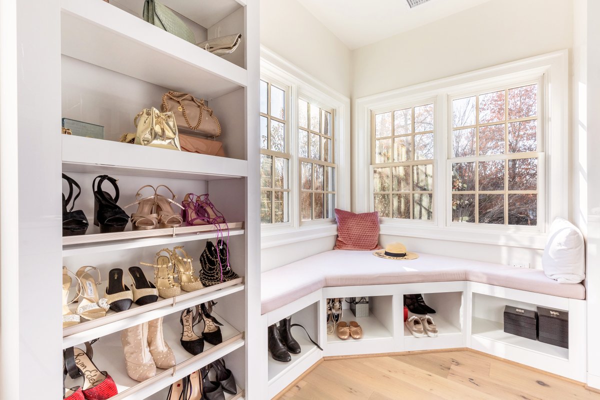 POV: You walk upstairs to get to your dream #closet ☁️

With open shelving to display your shoes, a gorgeous #accessory island, and even a cozy corner nook, you'll almost never want to leave! bit.ly/3UmwsM3